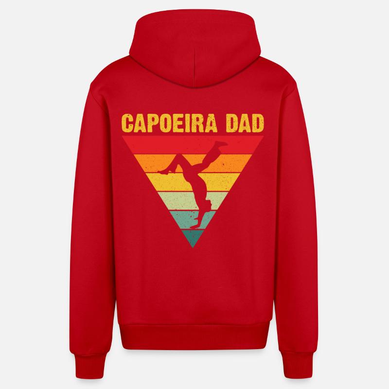 Papa capoeira - Veste à capuche bio décontractée fabriquée en UE - rouge