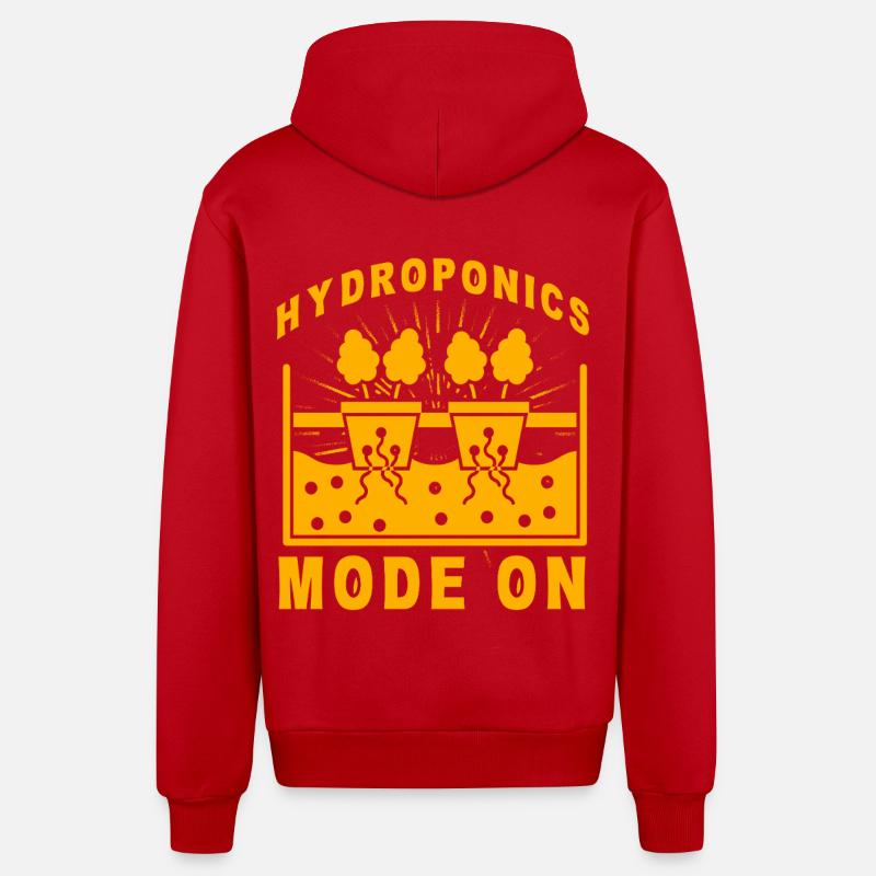 Hydroponik-Modus Ein - Organic Relaxed Kapuzenjacke Made in EU - Rot