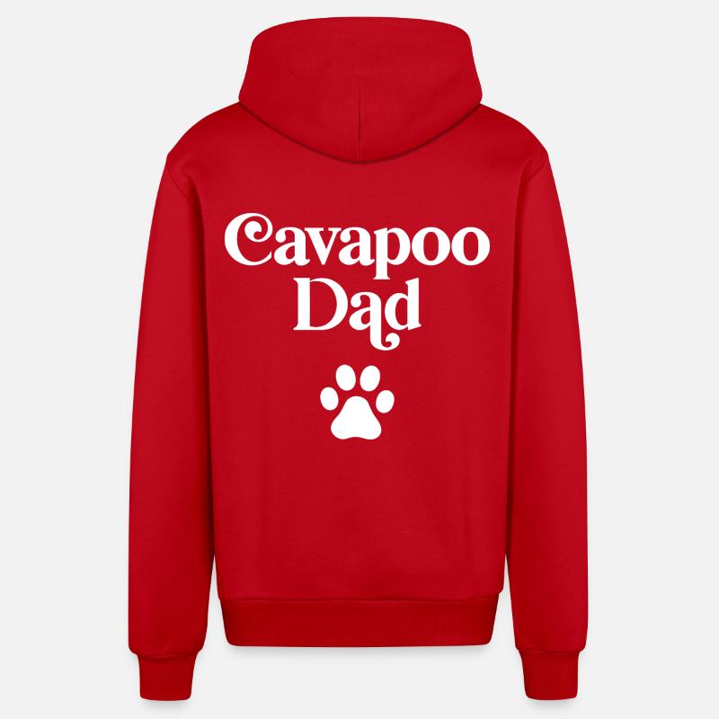 Papa Cavapoo - Veste à capuche bio décontractée fabriquée en UE - rouge