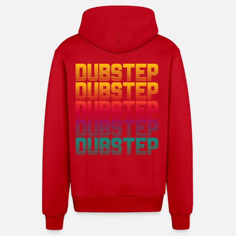 Dubstep - Veste à capuche bio décontractée fabriquée en UE - rouge