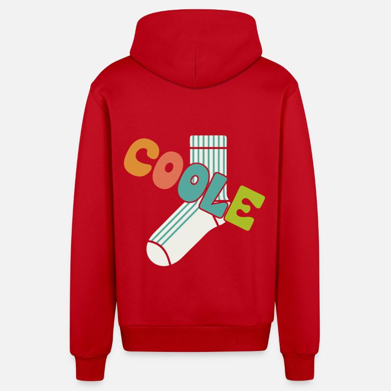 Chaussette cool - design motivant amusant - Veste à capuche bio décontractée fabriquée en UE - rouge