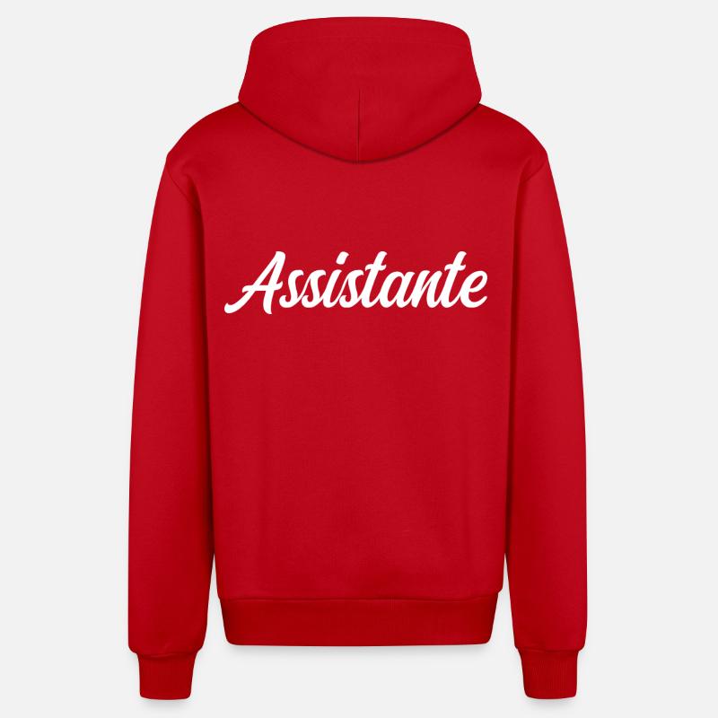 Assistante  - Veste à capuche bio décontractée fabriquée en UE - rouge