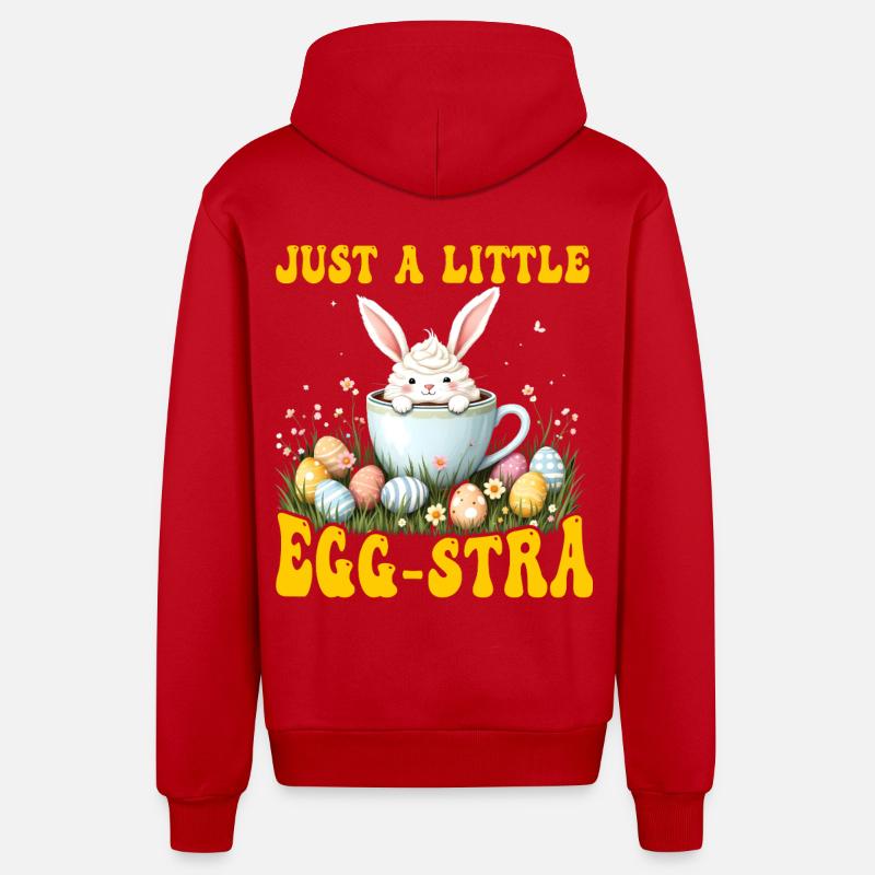 Juste un petit Egg-stra - Veste à capuche bio décontractée fabriquée en UE - rouge
