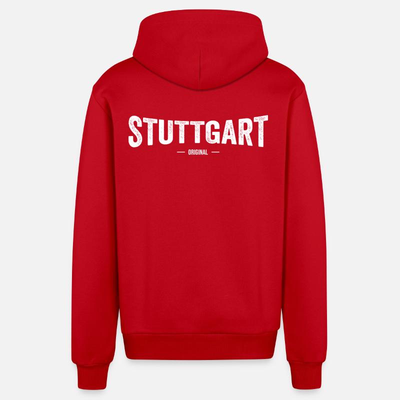 Stuttgart Original - Organic Relaxed Kapuzenjacke Made in EU - Rot