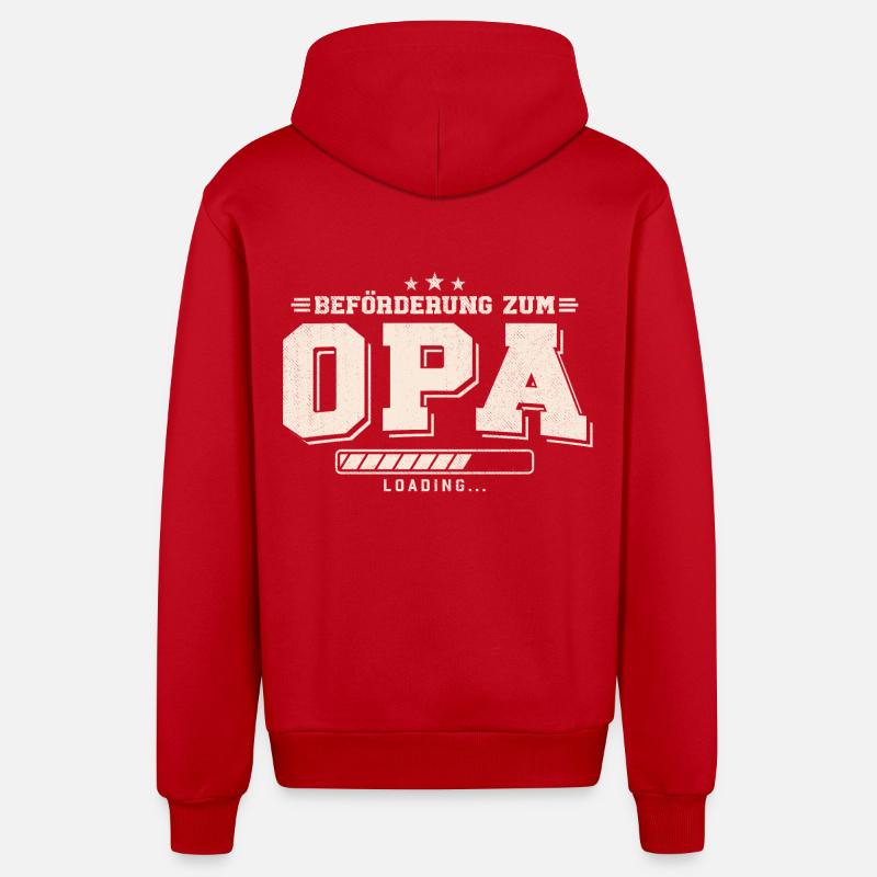 Beförderung zum Opa loading - Organic Relaxed Kapuzenjacke Made in EU - Rot