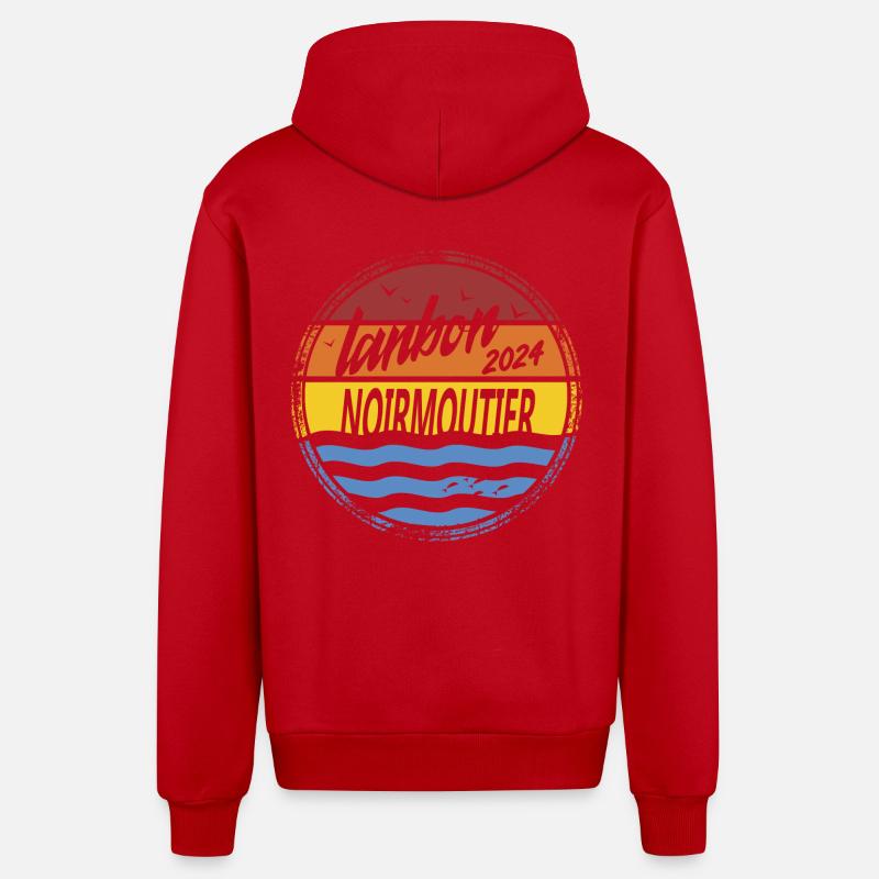 lanbon 2024 - Veste à capuche bio décontractée fabriquée en UE - rouge