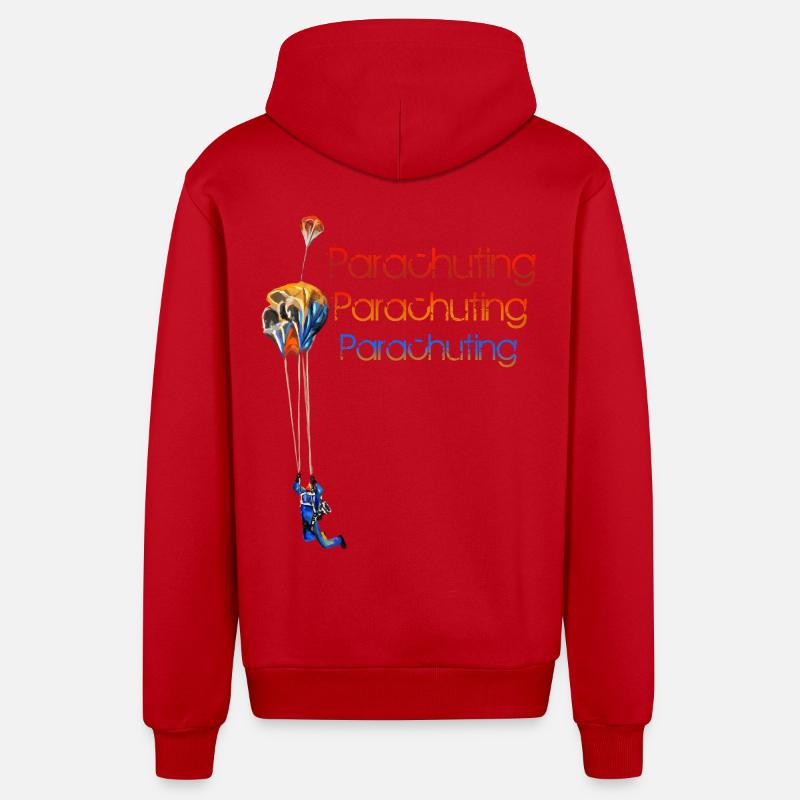Parachutisme - Veste à capuche bio décontractée fabriquée en UE - rouge