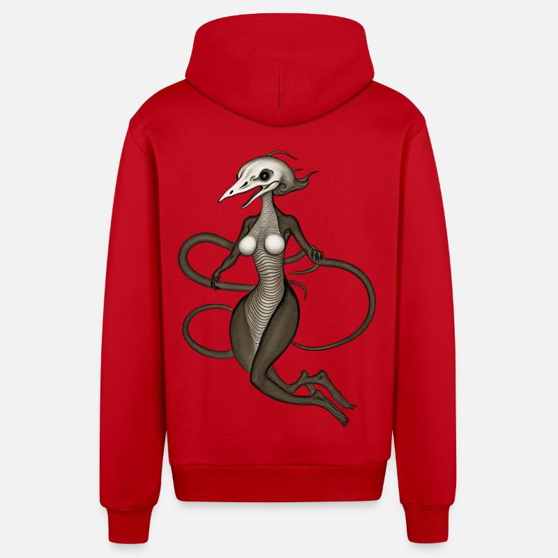 BUG #12 - dark hell - Veste à capuche bio décontractée fabriquée en UE - rouge