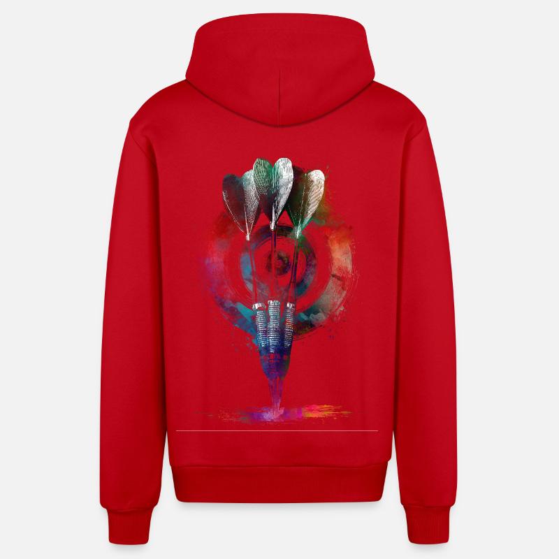 Jeux de fléchettes #darts #sport - Veste à capuche bio décontractée fabriquée en UE - rouge