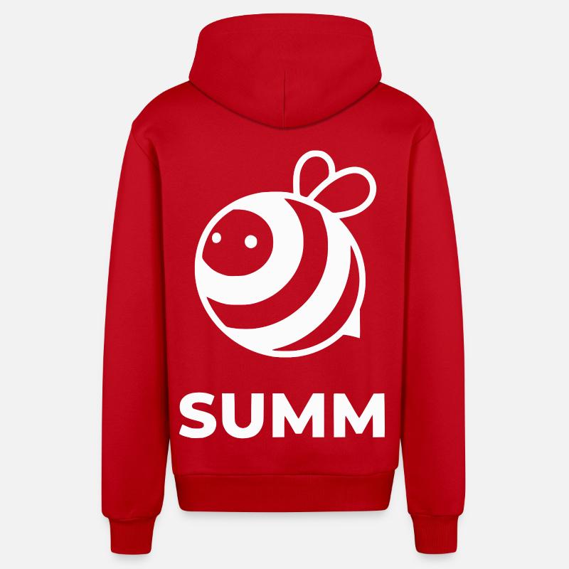 Summende Biene Icon-Design - Organic Relaxed Kapuzenjacke Made in EU - Rot