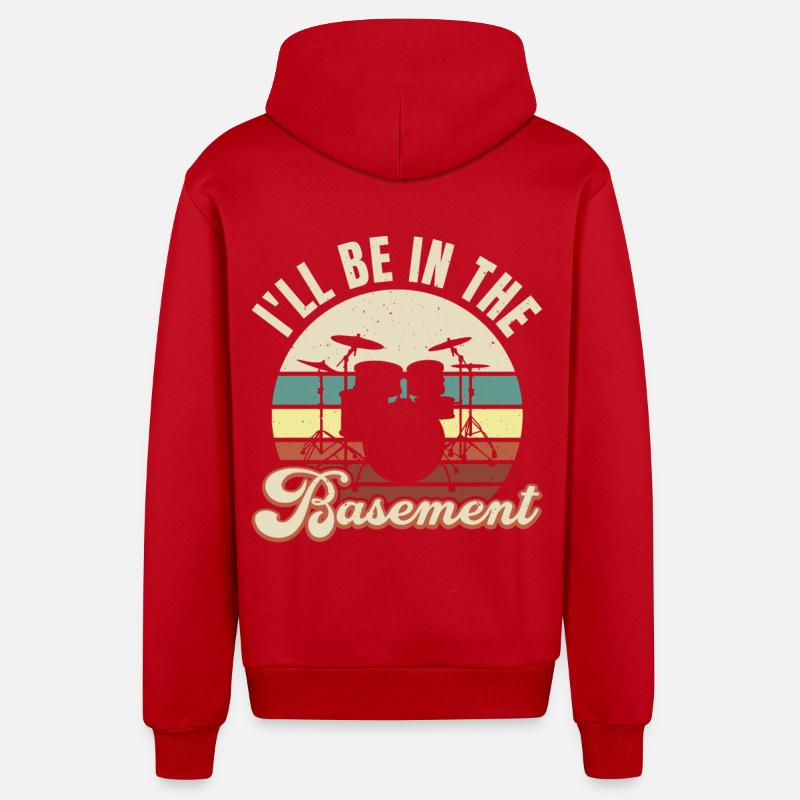 ICH WERDE IM KELLER SEIN - Organic Relaxed Kapuzenjacke Made in EU - Rot