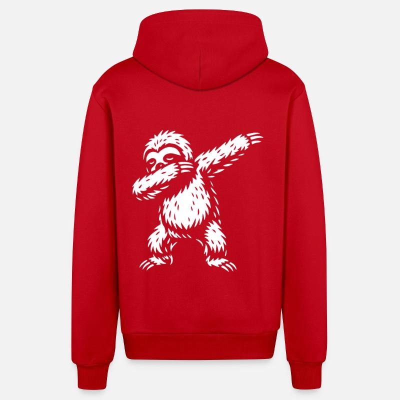 Dabbing Faultier - Dab Dance - Geschenk - Organic Relaxed Kapuzenjacke Made in EU - Rot