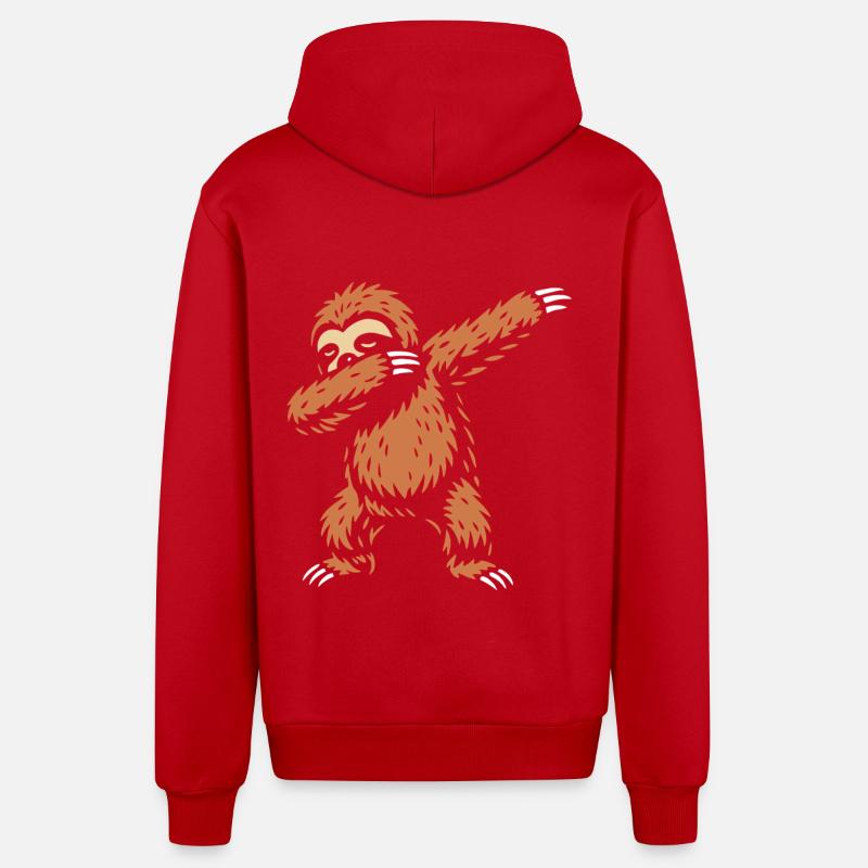Dabbing Sloth - Dab Dance - Cadeau - Veste à capuche bio décontractée fabriquée en UE - rouge