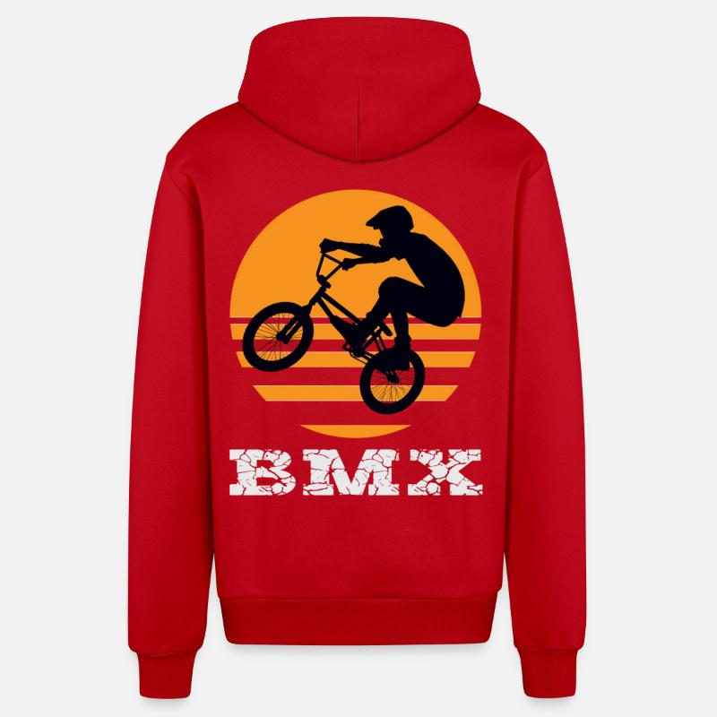 Vélo BMX - Veste à capuche bio décontractée fabriquée en UE - rouge