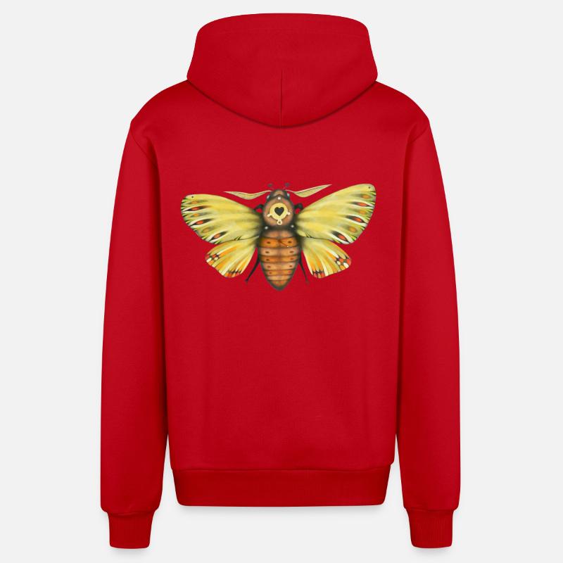 Fat moth - Organic Relaxed Hooded Jacket Made in EU - red