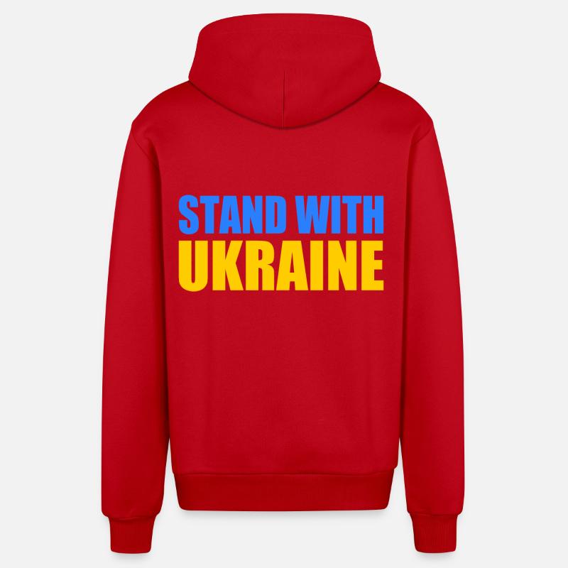 stand with ukraine - Organic Relaxed Kapuzenjacke Made in EU - Rot