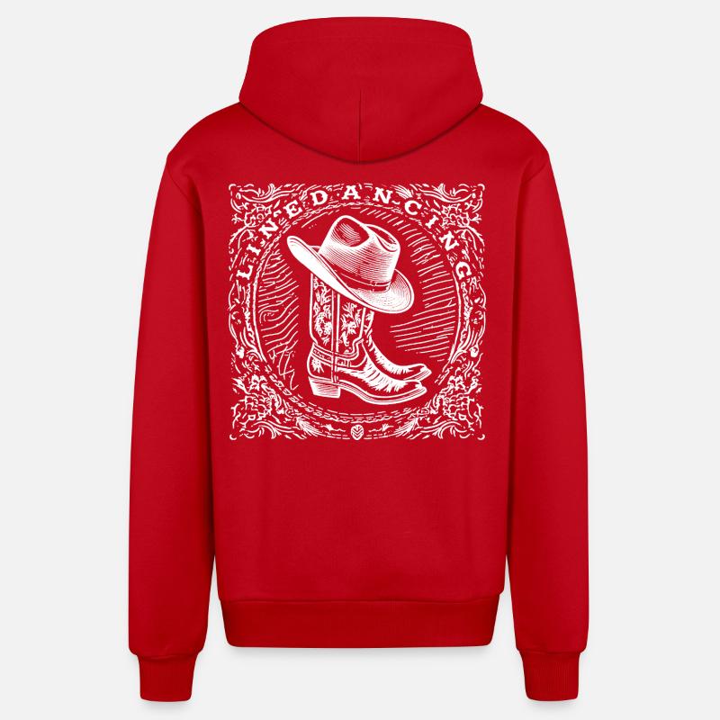 Danse en ligne - Veste à capuche bio décontractée fabriquée en UE - rouge