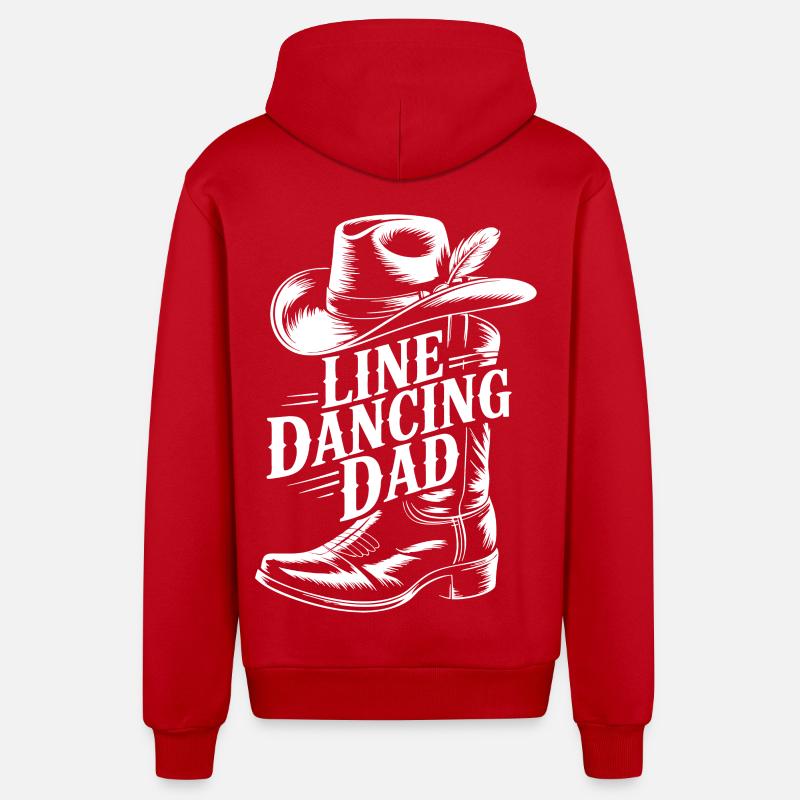 Linedancing Dad Cowboy Motif - Veste à capuche bio décontractée fabriquée en UE - rouge