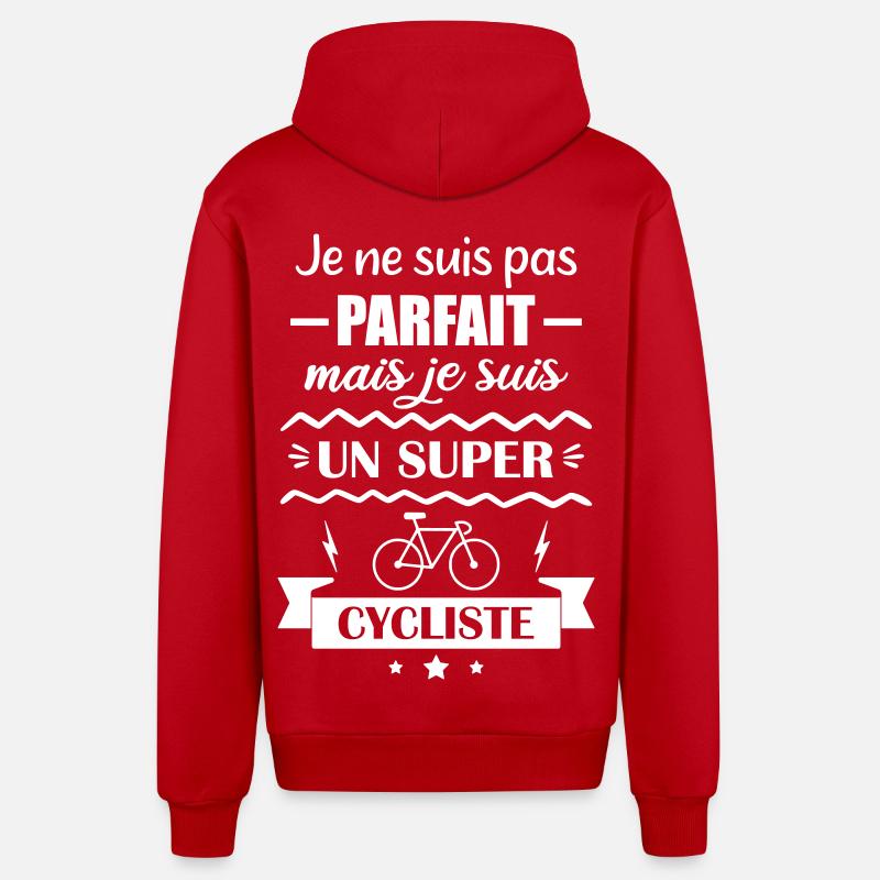 Super-Radfahrer - Organic Relaxed Kapuzenjacke Made in EU - Rot
