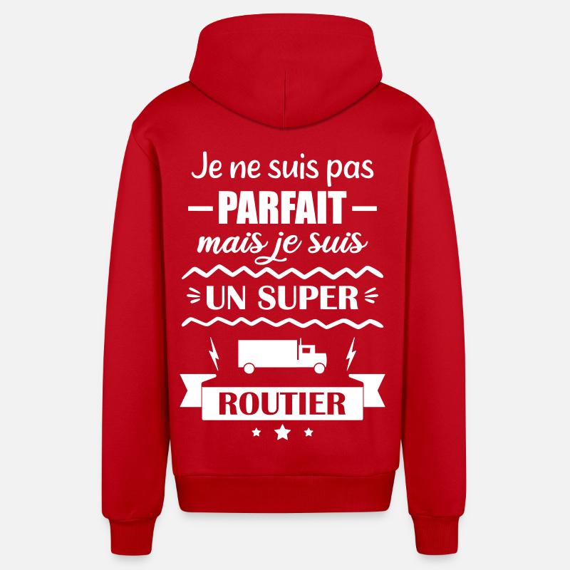 Super Chauffeur Routier Camion - Veste à capuche bio décontractée fabriquée en UE - rouge
