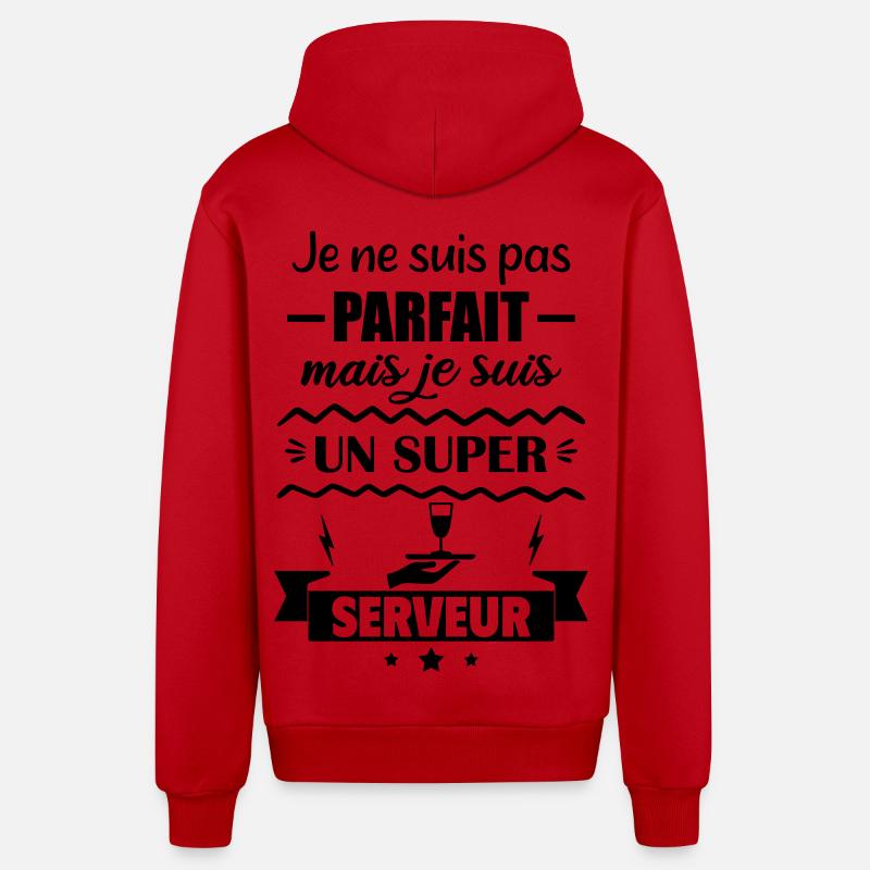 Nicht perfekt, aber toller Server - Organic Relaxed Kapuzenjacke Made in EU - Rot