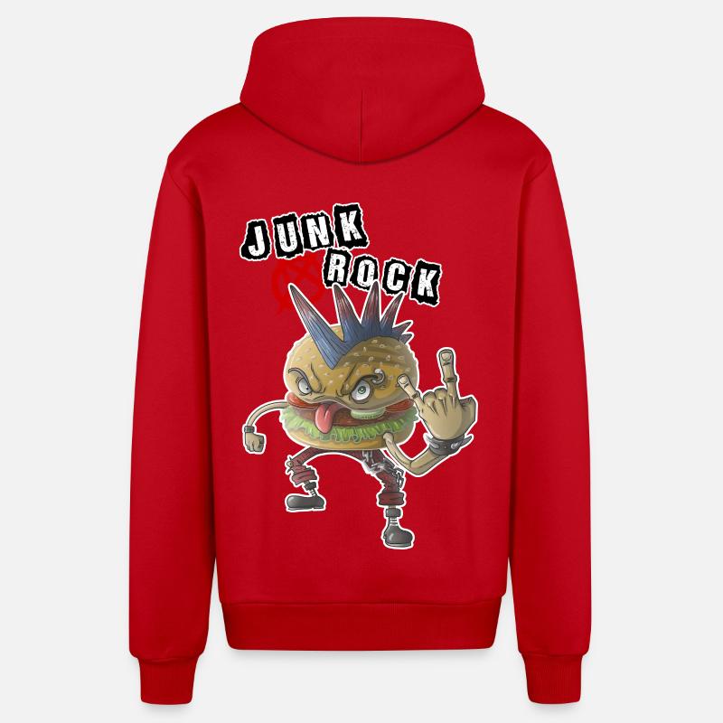 Junk Rock - Organic Relaxed Kapuzenjacke Made in EU - Rot