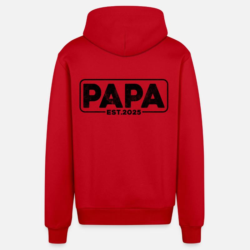 Papa 2025 - Organic Relaxed Kapuzenjacke Made in EU - Rot