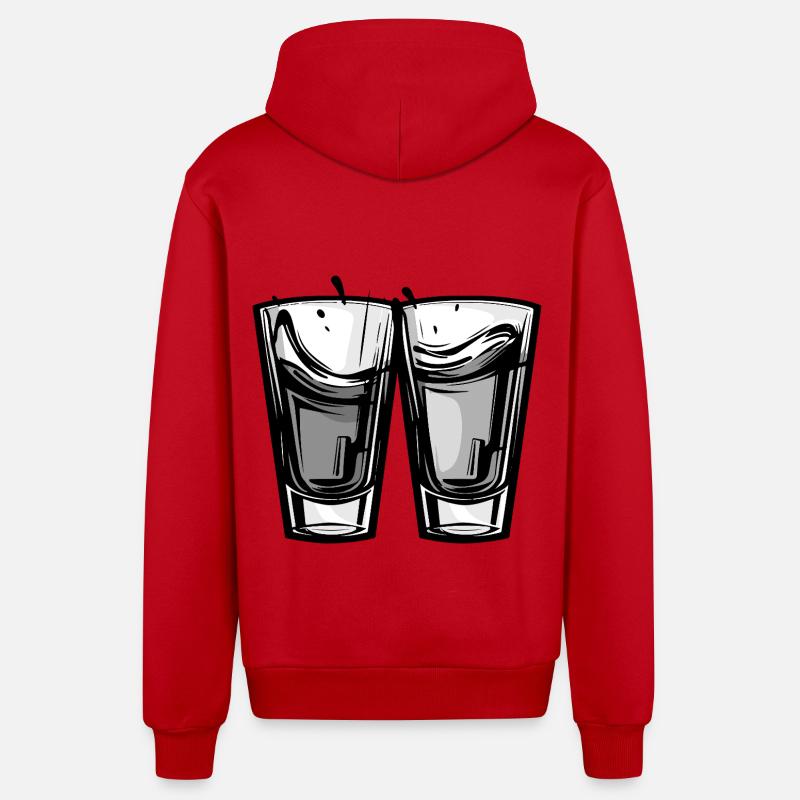 Tequila Glas Anstoßen - Organic Relaxed Kapuzenjacke Made in EU - Rot