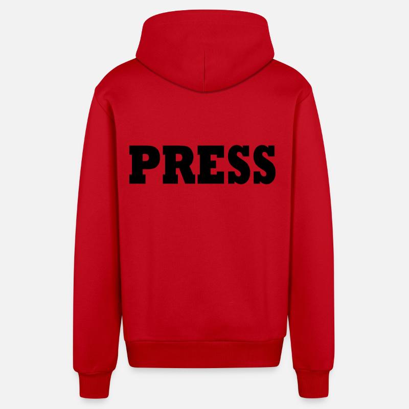 Press - Veste à capuche bio décontractée fabriquée en UE - rouge