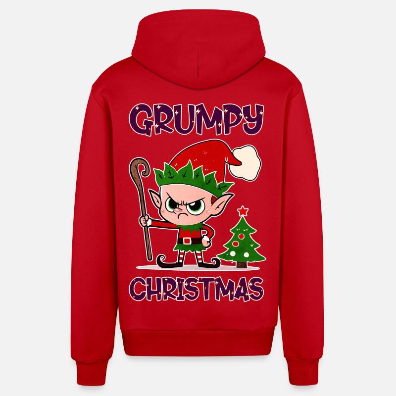 Elfe de Noël - Veste à capuche bio décontractée fabriquée en UE - rouge