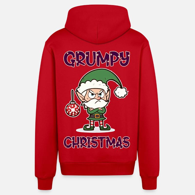 Grumpy Christmas Elf - Organic Relaxed Kapuzenjacke Made in EU - Rot