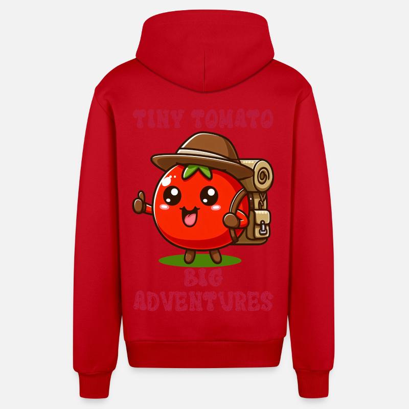 Tiny Tomato - Big Adventures - Organic Relaxed Kapuzenjacke Made in EU - Rot