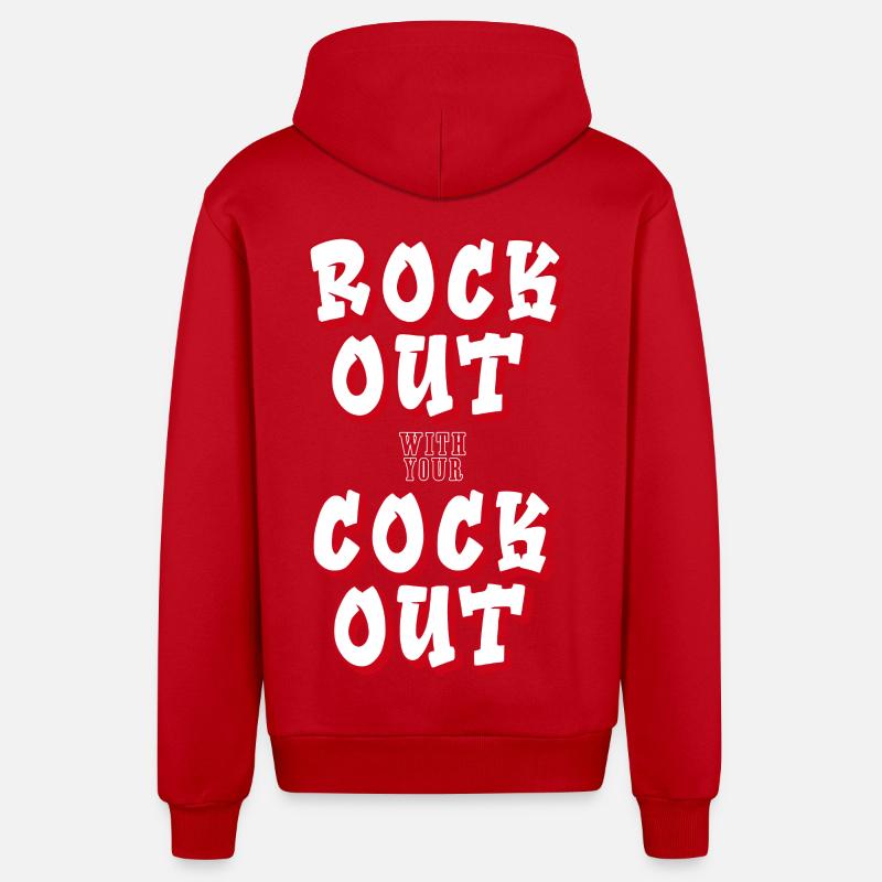 Rock out - Veste à capuche bio décontractée fabriquée en UE - rouge