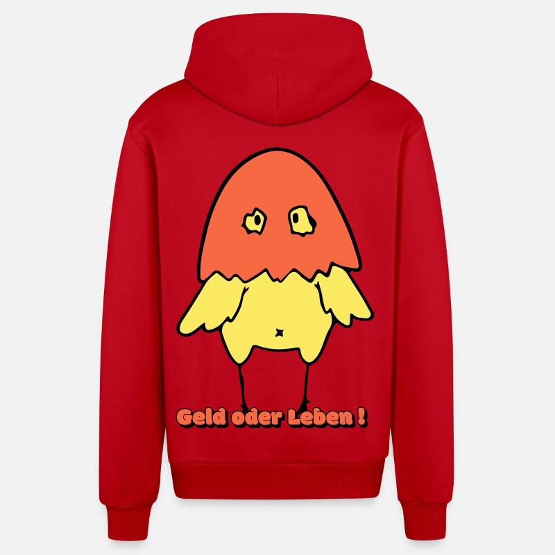 Geld oder Leben!  - Organic Relaxed Kapuzenjacke Made in EU - Rot