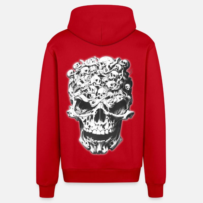 Schädel der Schädel - Organic Relaxed Kapuzenjacke Made in EU - Rot