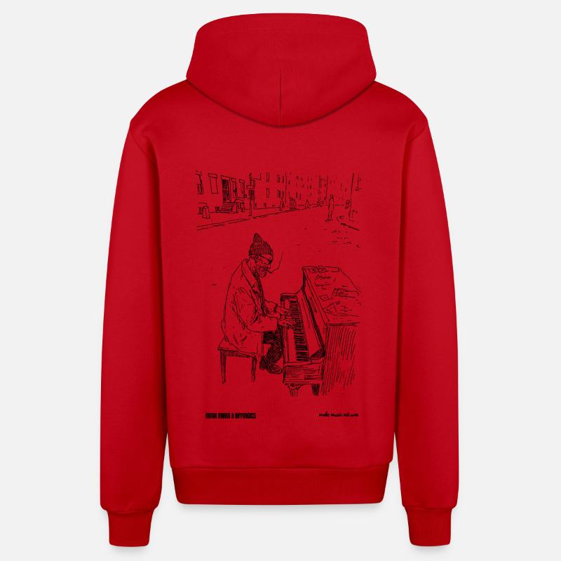 differnce - Organic Relaxed Hooded Jacket Made in EU - red