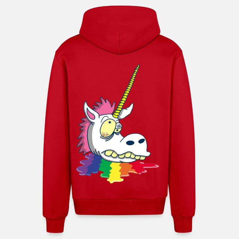 Abgetrennter Kopf eines Einhorns - Organic Relaxed Kapuzenjacke Made in EU - Rot