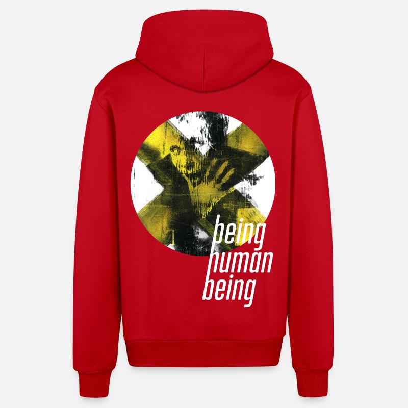 ThinkBick_being_human_being_2026_5 - Veste à capuche bio décontractée fabriquée en UE - rouge