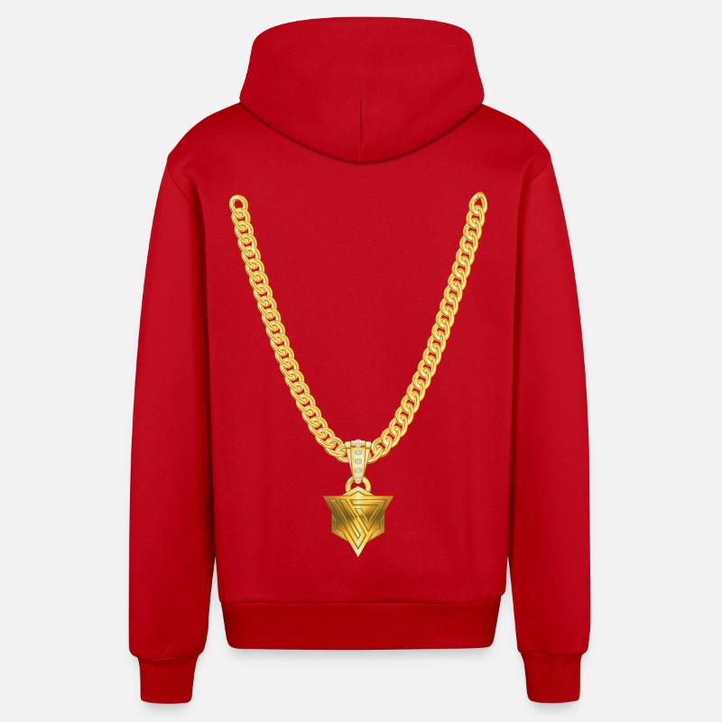 Rapperkette_Unus - Veste à capuche bio décontractée fabriquée en UE - rouge
