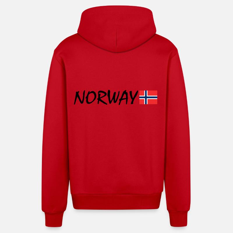Norvège - Veste à capuche bio décontractée fabriquée en UE - rouge