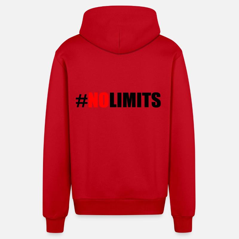 No limits - Veste à capuche bio décontractée fabriquée en UE - rouge