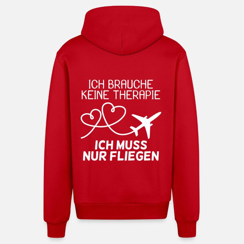 Flugzeug - Organic Relaxed Kapuzenjacke Made in EU - Rot