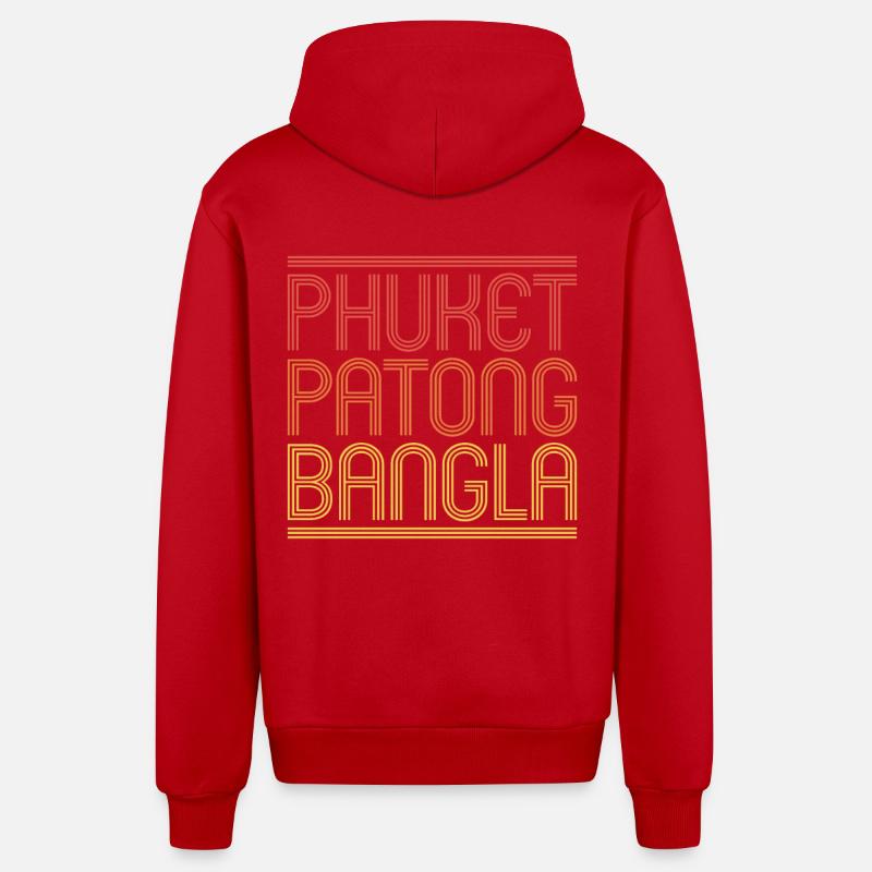 Thaïlande Thai Bangla Patong Phuket - Veste à capuche bio décontractée fabriquée en UE - rouge