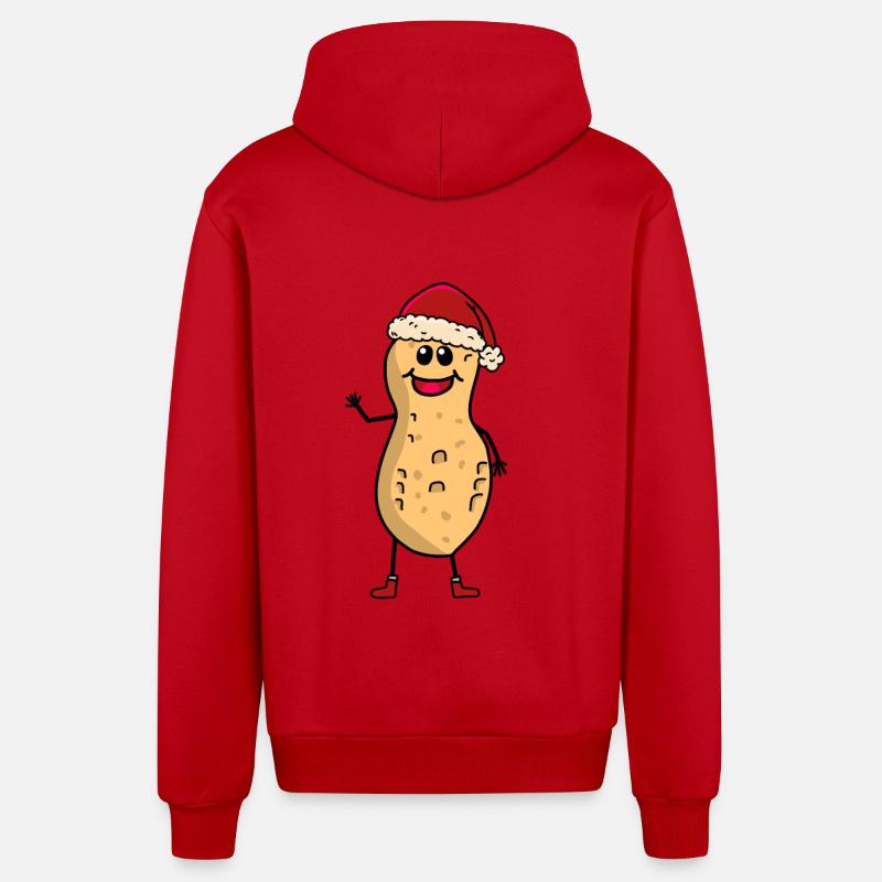 mignon cacahuète nain Père Noël - Veste à capuche bio décontractée fabriquée en UE - rouge