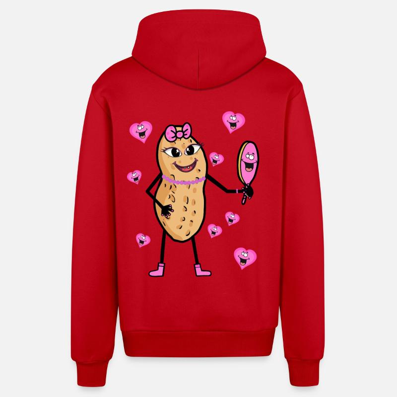 Peanut Beauty Nut Maquillage cosmétique - Veste à capuche bio décontractée fabriquée en UE - rouge