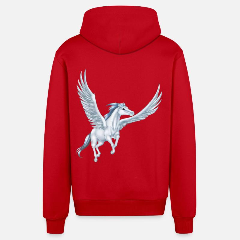Pegasus 12 (remake de 3) - Veste à capuche bio décontractée fabriquée en UE - rouge