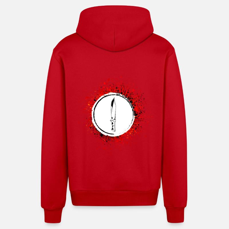 Icône de couteau Icône - Veste à capuche bio décontractée fabriquée en UE - rouge