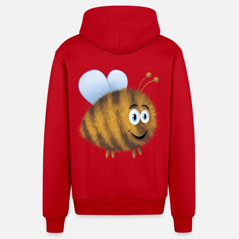 Drôle de bourdon - Veste à capuche bio décontractée fabriquée en UE - rouge