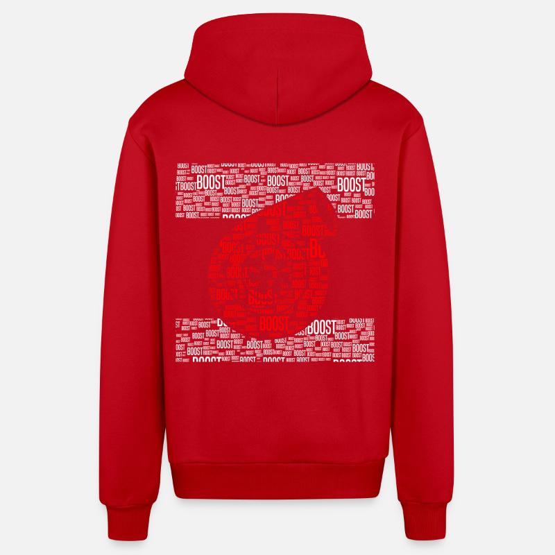 BOOST - Veste à capuche bio décontractée fabriquée en UE - rouge