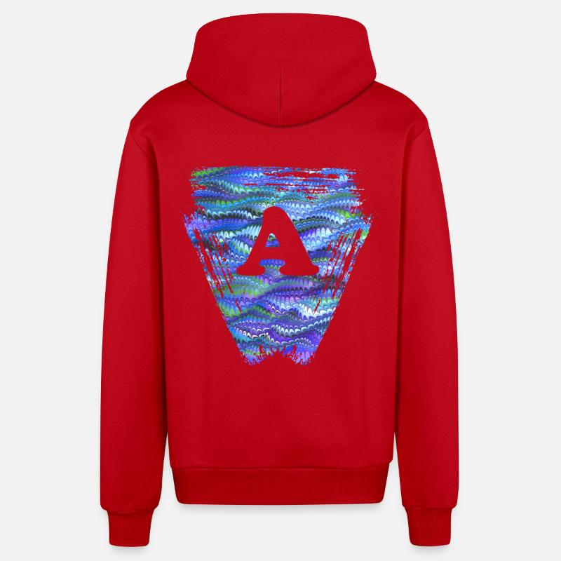 Triangle E 103 A - Veste à capuche bio décontractée fabriquée en UE - rouge